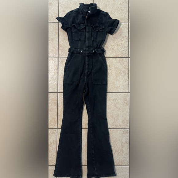 Good American FIT FOR SUCCESS BOOTCUT BLACK JUMPSUIT Women’s size  0 - Picture 4 of 11